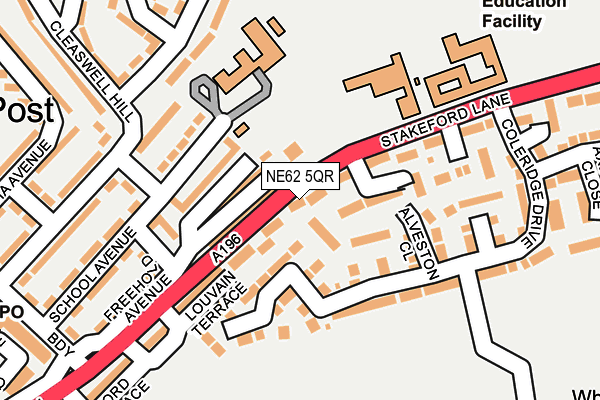 NE62 5QR map - OS OpenMap – Local (Ordnance Survey)