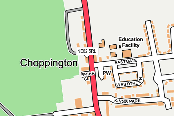 NE62 5RL map - OS OpenMap – Local (Ordnance Survey)