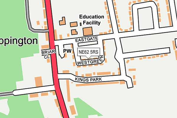 NE62 5RS map - OS OpenMap – Local (Ordnance Survey)