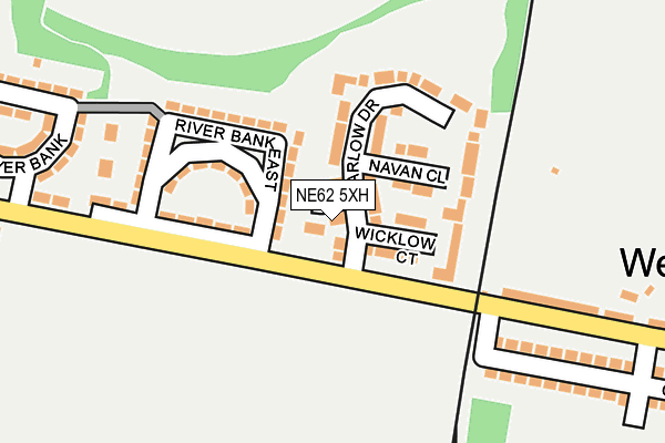 NE62 5XH map - OS OpenMap – Local (Ordnance Survey)