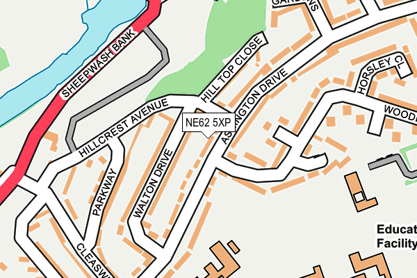 NE62 5XP map - OS OpenMap – Local (Ordnance Survey)