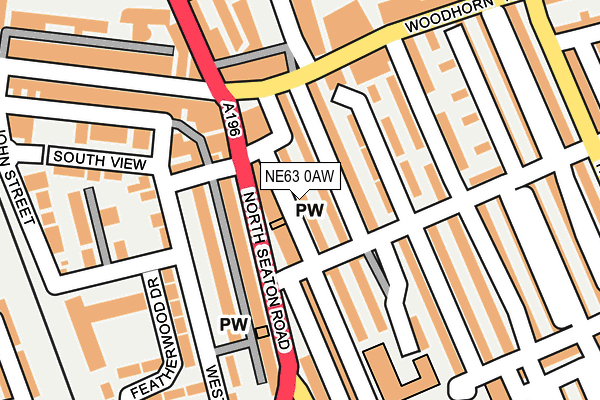 NE63 0AW map - OS OpenMap – Local (Ordnance Survey)