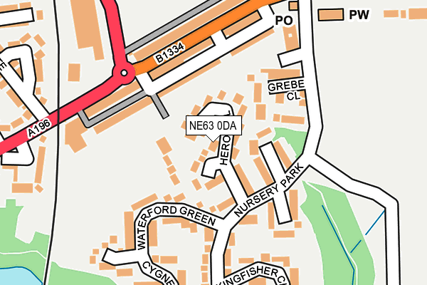 NE63 0DA map - OS OpenMap – Local (Ordnance Survey)