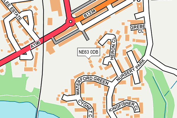 NE63 0DB map - OS OpenMap – Local (Ordnance Survey)