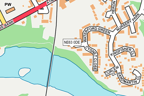 NE63 0DE map - OS OpenMap – Local (Ordnance Survey)