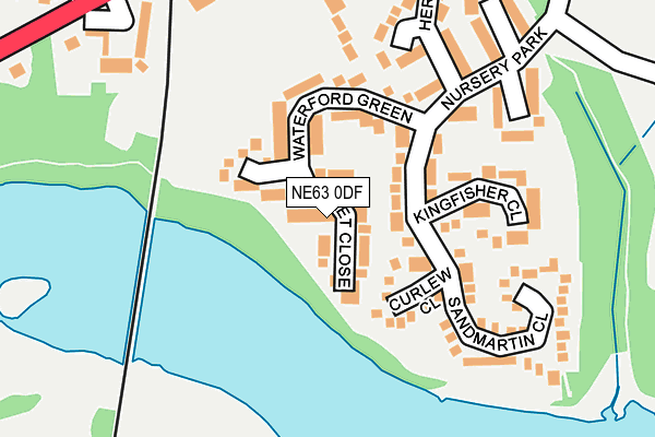 NE63 0DF map - OS OpenMap – Local (Ordnance Survey)