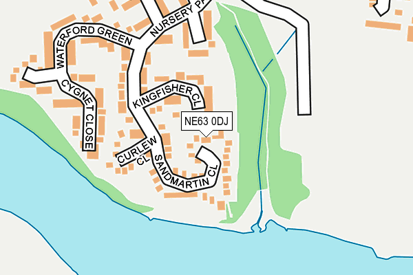 NE63 0DJ map - OS OpenMap – Local (Ordnance Survey)