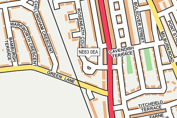 NE63 0EA map - OS OpenMap – Local (Ordnance Survey)