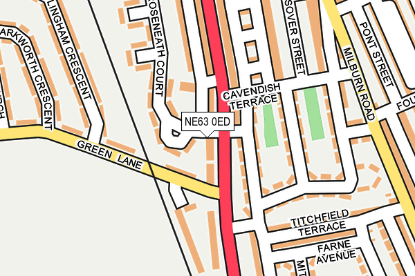 NE63 0ED map - OS OpenMap – Local (Ordnance Survey)