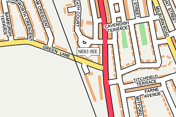 NE63 0EE map - OS OpenMap – Local (Ordnance Survey)