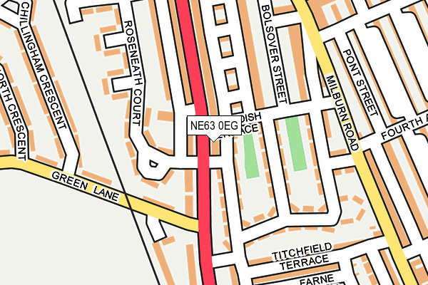 NE63 0EG map - OS OpenMap – Local (Ordnance Survey)