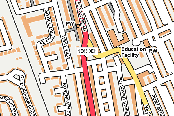 NE63 0EH map - OS OpenMap – Local (Ordnance Survey)