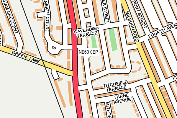 NE63 0EP map - OS OpenMap – Local (Ordnance Survey)