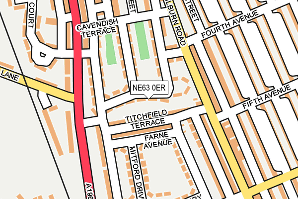 NE63 0ER map - OS OpenMap – Local (Ordnance Survey)