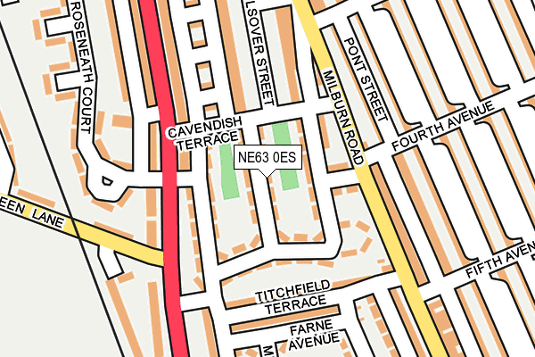 NE63 0ES map - OS OpenMap – Local (Ordnance Survey)