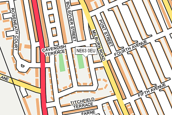 NE63 0EU map - OS OpenMap – Local (Ordnance Survey)