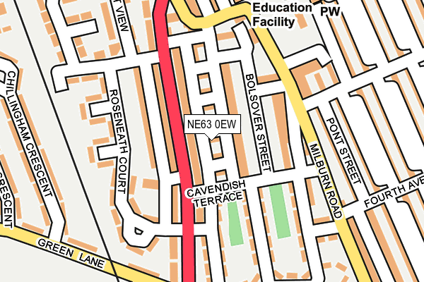 NE63 0EW map - OS OpenMap – Local (Ordnance Survey)