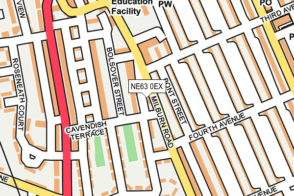 NE63 0EX map - OS OpenMap – Local (Ordnance Survey)