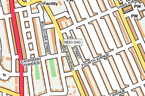 NE63 0HG map - OS OpenMap – Local (Ordnance Survey)