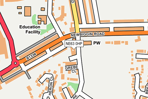 NE63 0HP map - OS OpenMap – Local (Ordnance Survey)