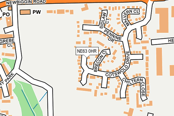 NE63 0HR map - OS OpenMap – Local (Ordnance Survey)