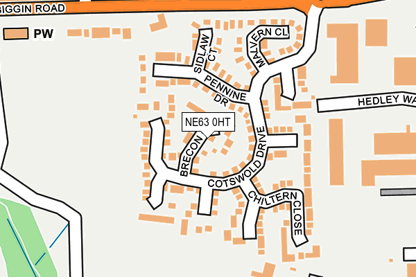 NE63 0HT map - OS OpenMap – Local (Ordnance Survey)