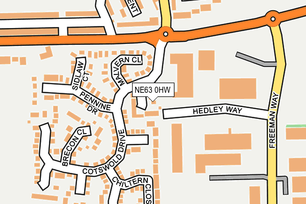 NE63 0HW map - OS OpenMap – Local (Ordnance Survey)