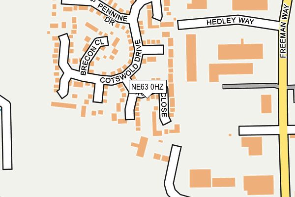 NE63 0HZ map - OS OpenMap – Local (Ordnance Survey)