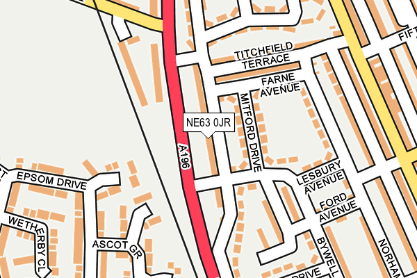 NE63 0JR map - OS OpenMap – Local (Ordnance Survey)