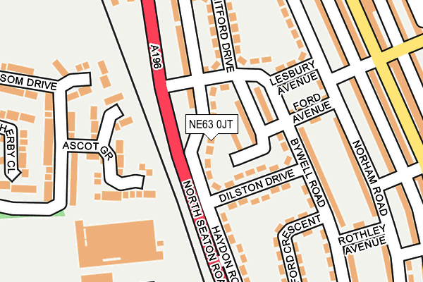 NE63 0JT map - OS OpenMap – Local (Ordnance Survey)