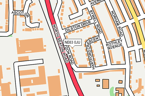 NE63 0JU map - OS OpenMap – Local (Ordnance Survey)