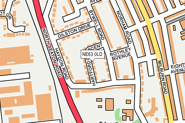 NE63 0LD map - OS OpenMap – Local (Ordnance Survey)