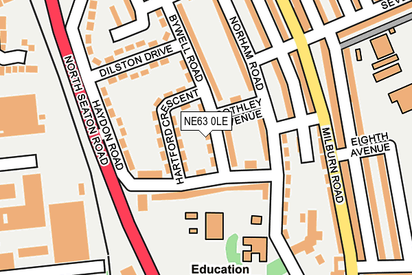 NE63 0LE map - OS OpenMap – Local (Ordnance Survey)