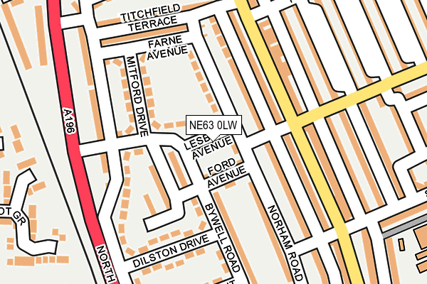NE63 0LW map - OS OpenMap – Local (Ordnance Survey)