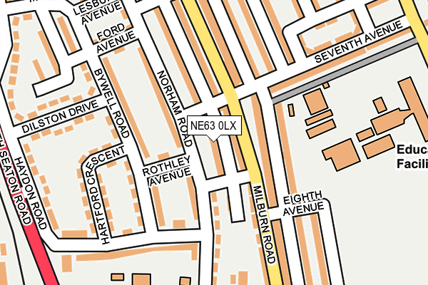 NE63 0LX map - OS OpenMap – Local (Ordnance Survey)