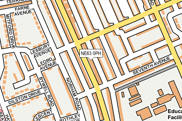 NE63 0PH map - OS OpenMap – Local (Ordnance Survey)
