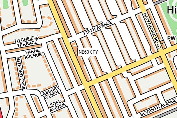NE63 0PY map - OS OpenMap – Local (Ordnance Survey)