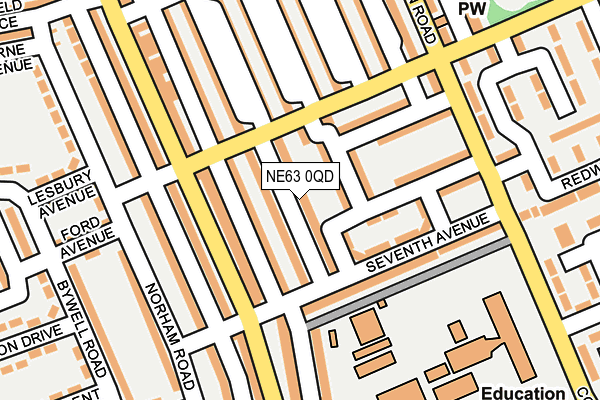 NE63 0QD map - OS OpenMap – Local (Ordnance Survey)