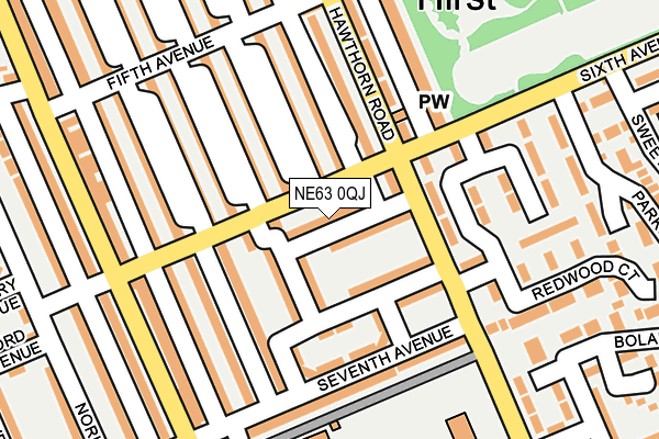 NE63 0QJ map - OS OpenMap – Local (Ordnance Survey)
