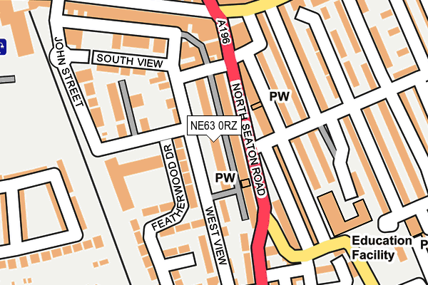 NE63 0RZ map - OS OpenMap – Local (Ordnance Survey)