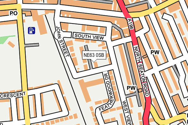 NE63 0SB map - OS OpenMap – Local (Ordnance Survey)
