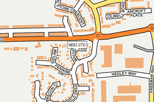 NE63 0TD map - OS OpenMap – Local (Ordnance Survey)