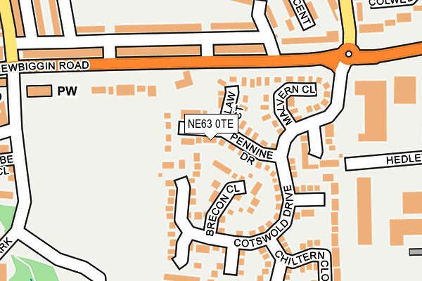 NE63 0TE map - OS OpenMap – Local (Ordnance Survey)