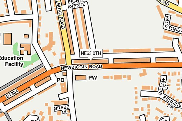 NE63 0TH map - OS OpenMap – Local (Ordnance Survey)