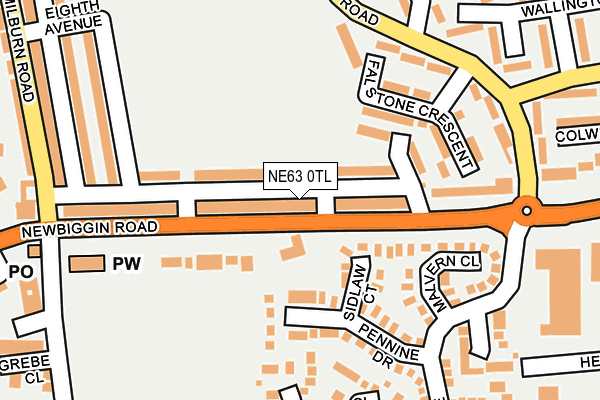 NE63 0TL map - OS OpenMap – Local (Ordnance Survey)
