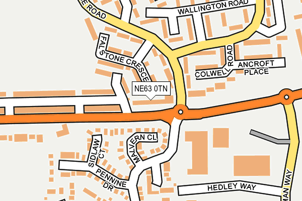NE63 0TN map - OS OpenMap – Local (Ordnance Survey)