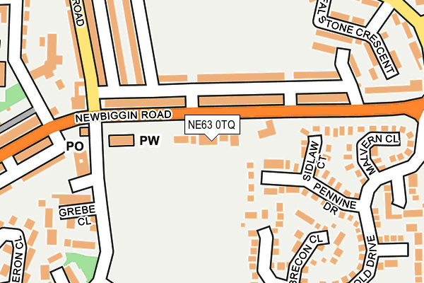 NE63 0TQ map - OS OpenMap – Local (Ordnance Survey)