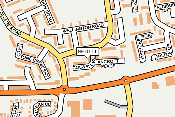 NE63 0TT map - OS OpenMap – Local (Ordnance Survey)