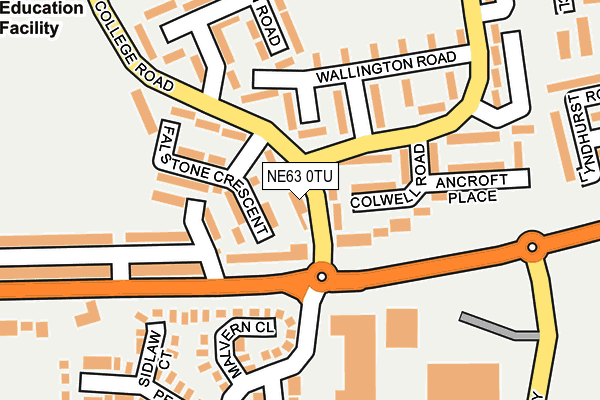 NE63 0TU map - OS OpenMap – Local (Ordnance Survey)