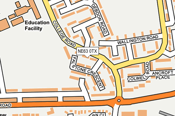 NE63 0TX map - OS OpenMap – Local (Ordnance Survey)